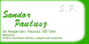 sandor paulusz business card